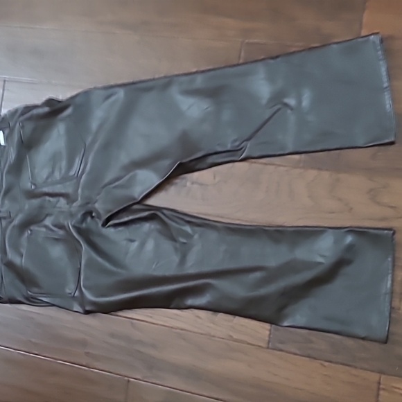 Dear John Dark Brown Faux Leather JEANNE Flare Pants size 31 - Picture 2 of 11